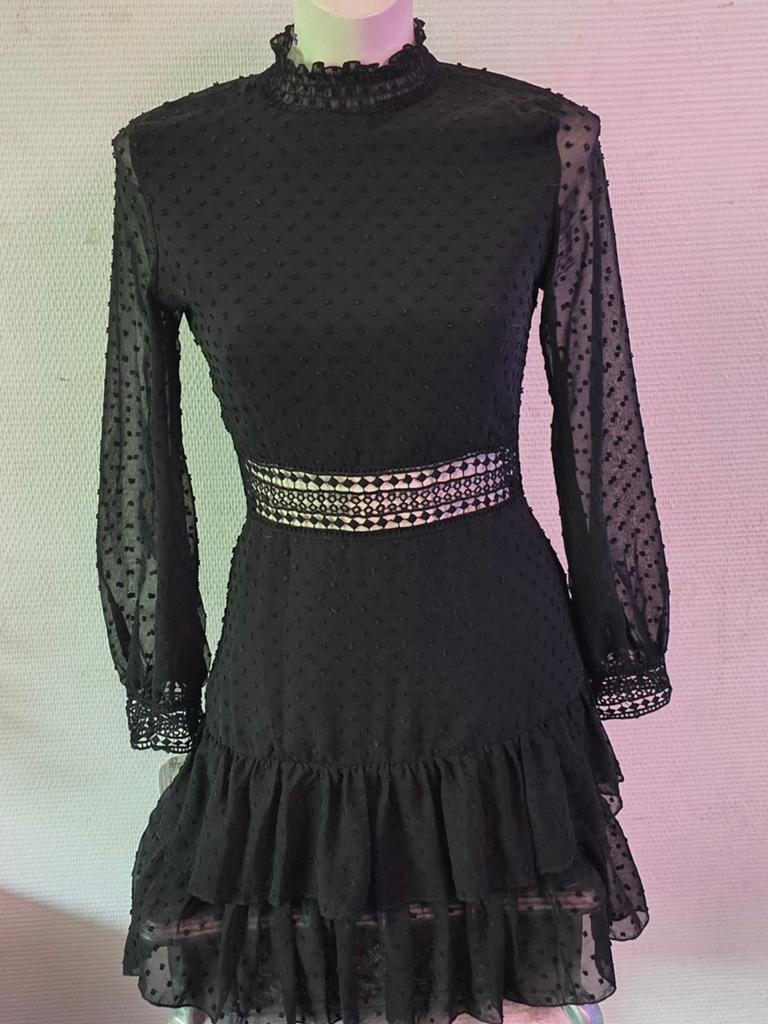 Shein dames Zwart mini jurkje met lange mouwen maat S, Zwart, Ophalen of Verzenden, Zo goed als nieuw, Maat 36 (S)