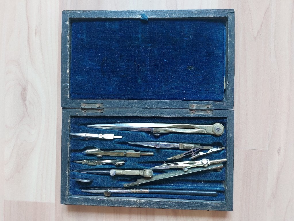 Antieke passerdoos van Richter & Co, Ophalen of Verzenden