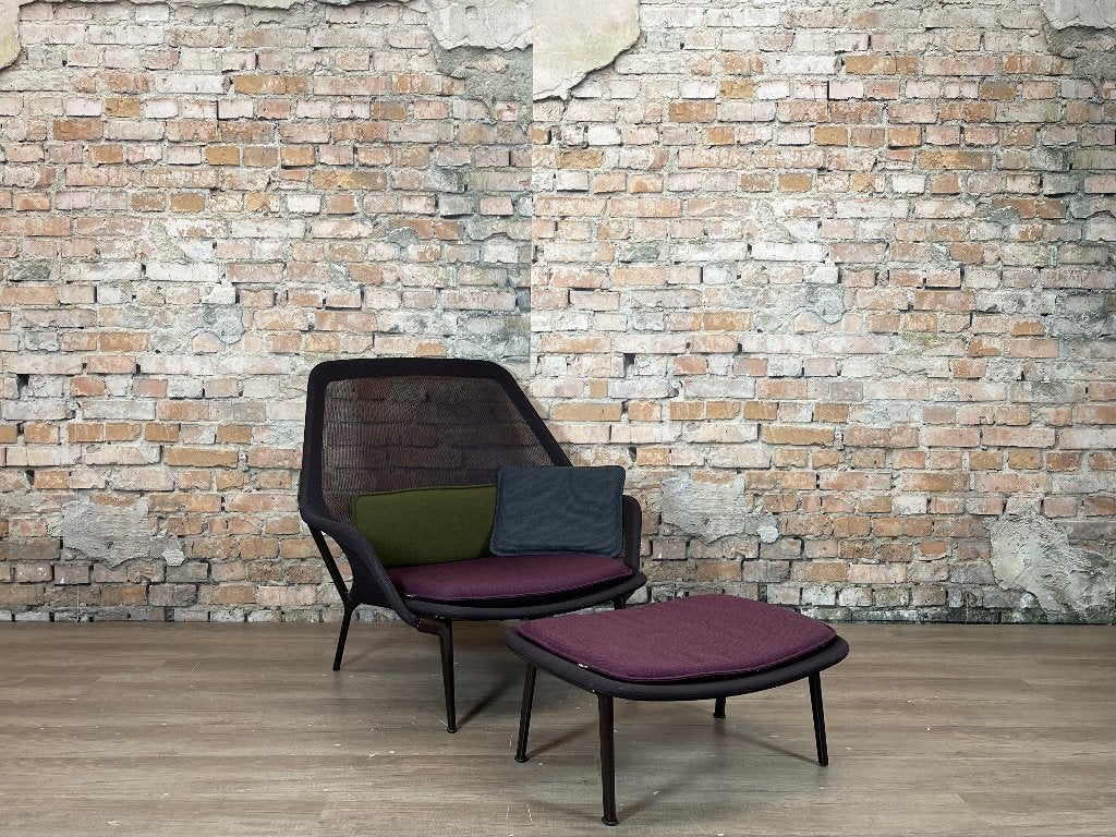 Vitra Slow Chair + Ottoman – Meerkleurig | Bouroullec, Ophalen, 100 tot 125 cm, Design, Zo goed als nieuw