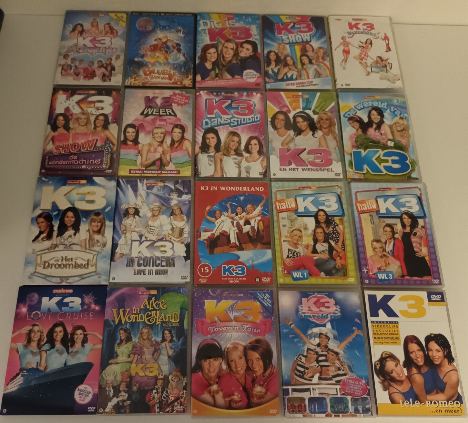 20 dvds K3 studio 100, Ophalen of Verzenden, Zo goed als nieuw