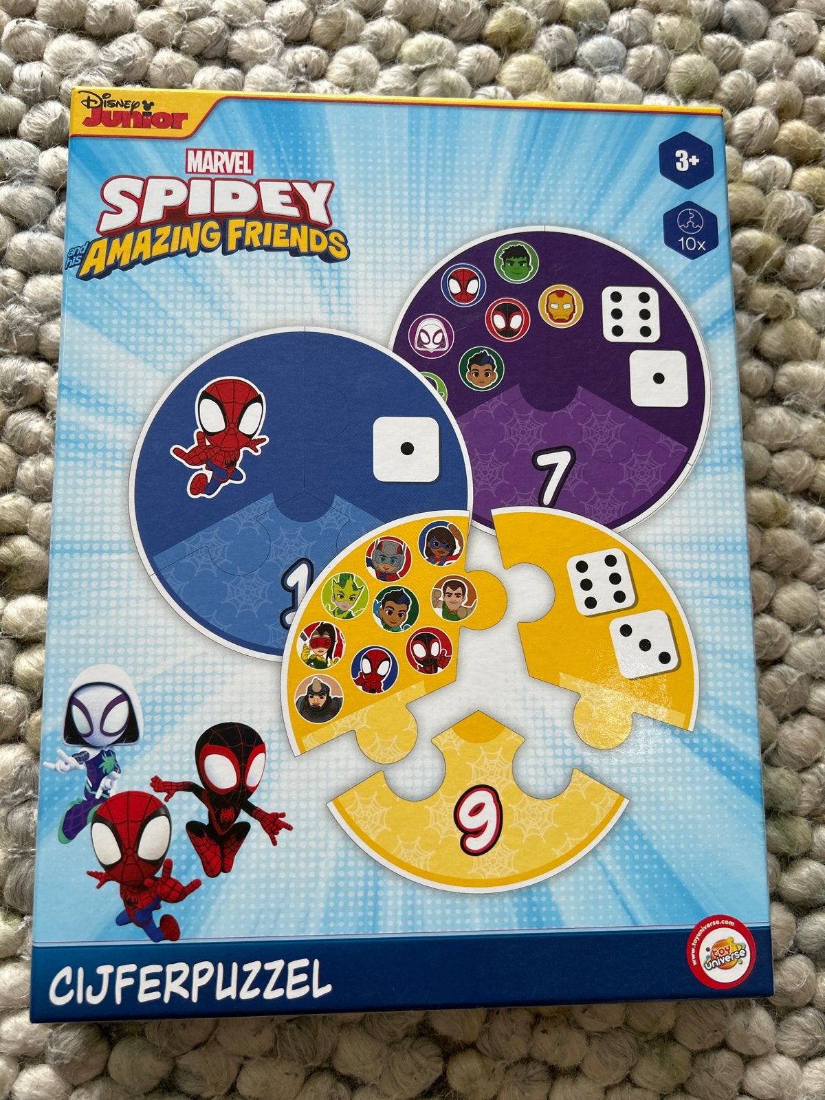 Marvel Spidey en zijn Amazing Friends Cijferpuzzel, Ophalen of Verzenden, 10 tot 50 stukjes, Zo goed als nieuw, 2 tot 4 jaar