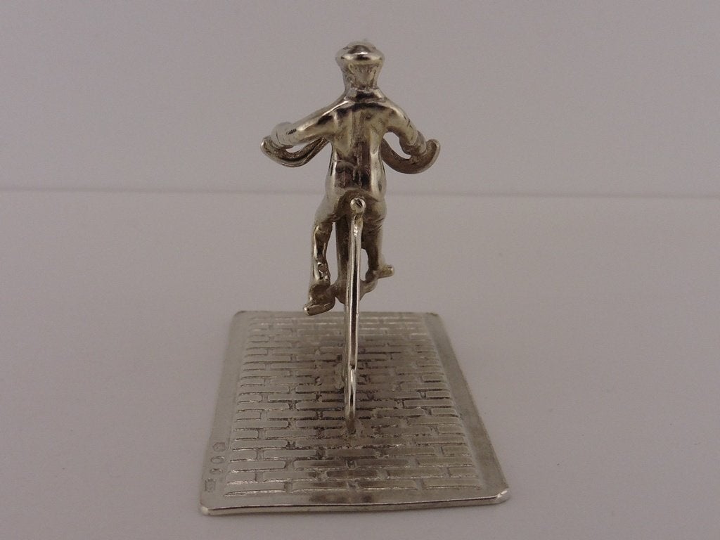 Zilveren miniatuur Hoge bi/Velocycle                     Z13, Antiek en Kunst, Ophalen of Verzenden, Zilver