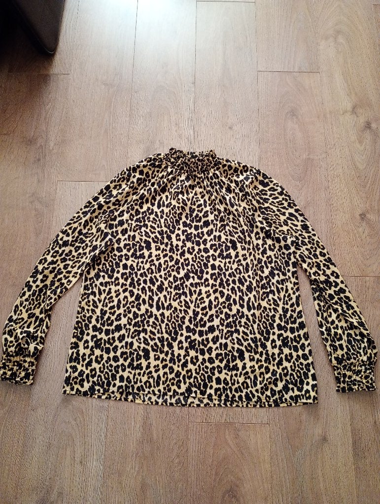 Mooie panterprint top mt XL, Kleding | Dames, Tops, Bruin, Maat 46/48 (XL) of groter, Ophalen of Verzenden, Lange mouw