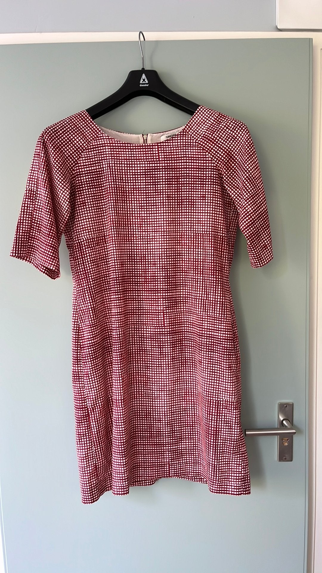 Turnover zomerjurk maat M rood - wit, Maat 38/40 (M), Ophalen of Verzenden, Zo goed als nieuw, Knielengte