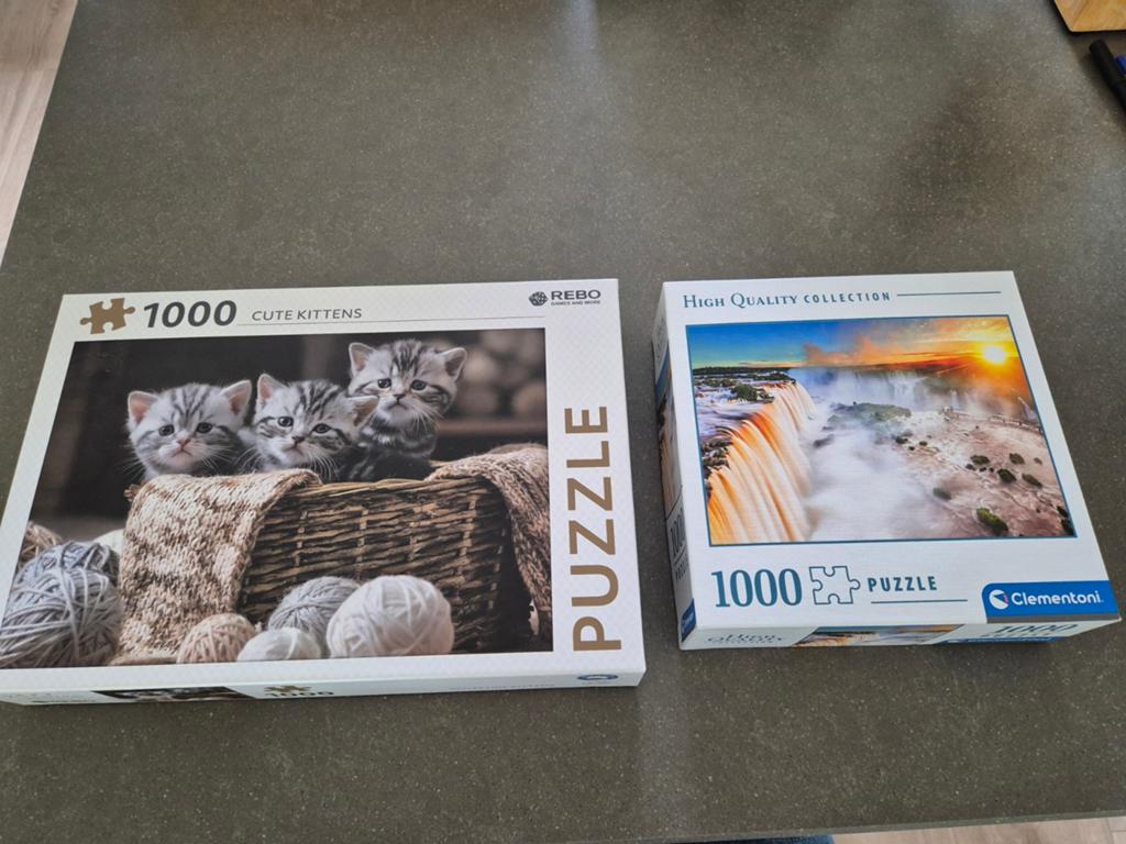 Puzzels (2 stuks) a 1000 stukjes, Ophalen, 500 t/m 1500 stukjes, Zo goed als nieuw