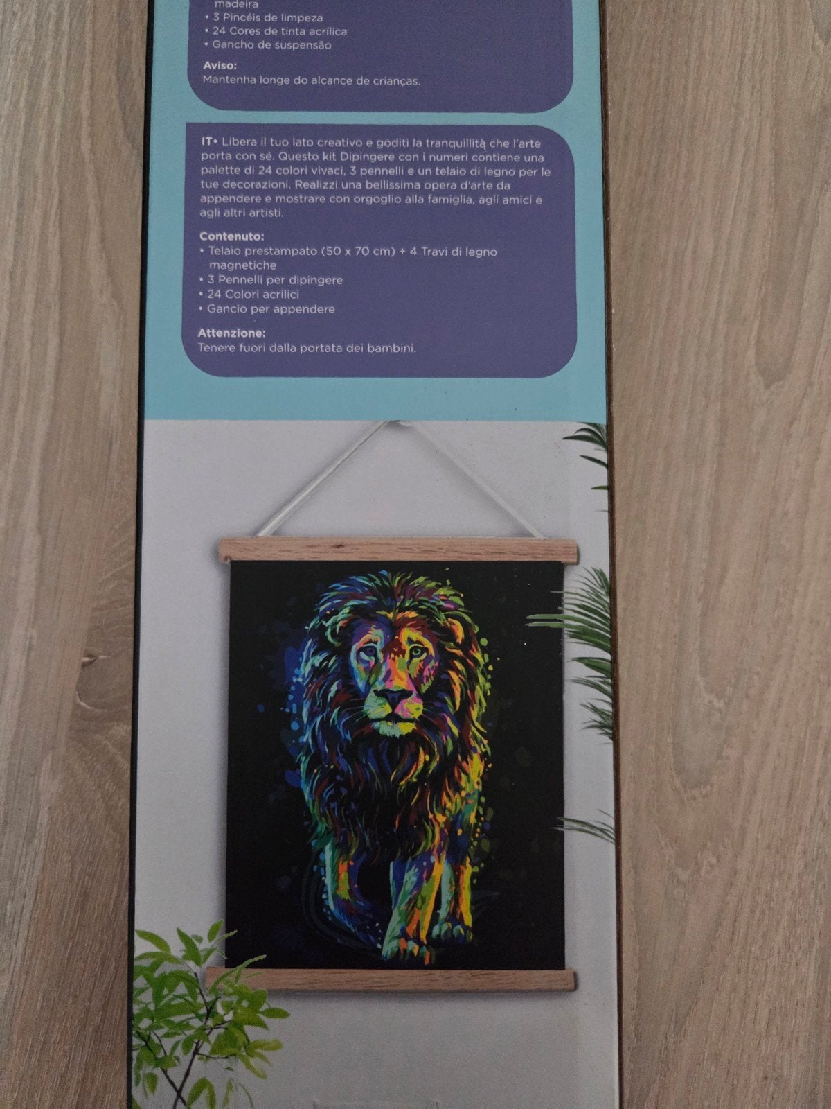 Schilderen op nummer: Kleurrijke Leeuw (50x70 cm), Ophalen of Verzenden, Nieuw, Schilderen op nummer