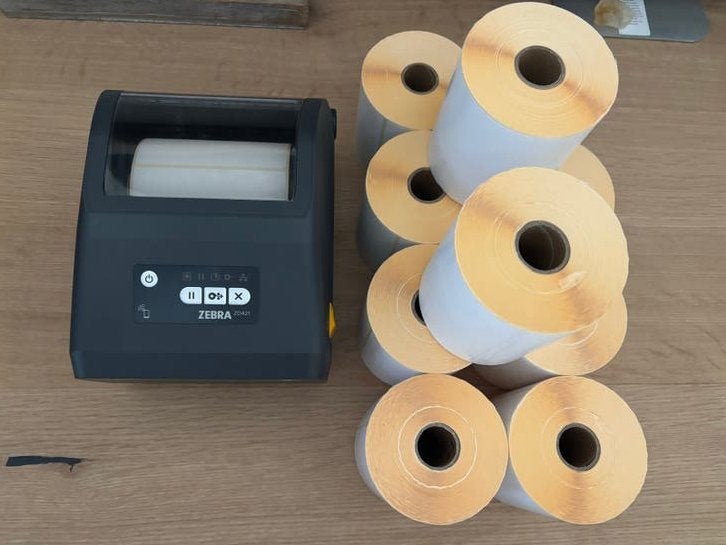 Zebra ZD421 labelprinter met 11 rollen labels (3300 stuks), Computers en Software, Printers, Ophalen, Zwart-en-wit printen, Printer