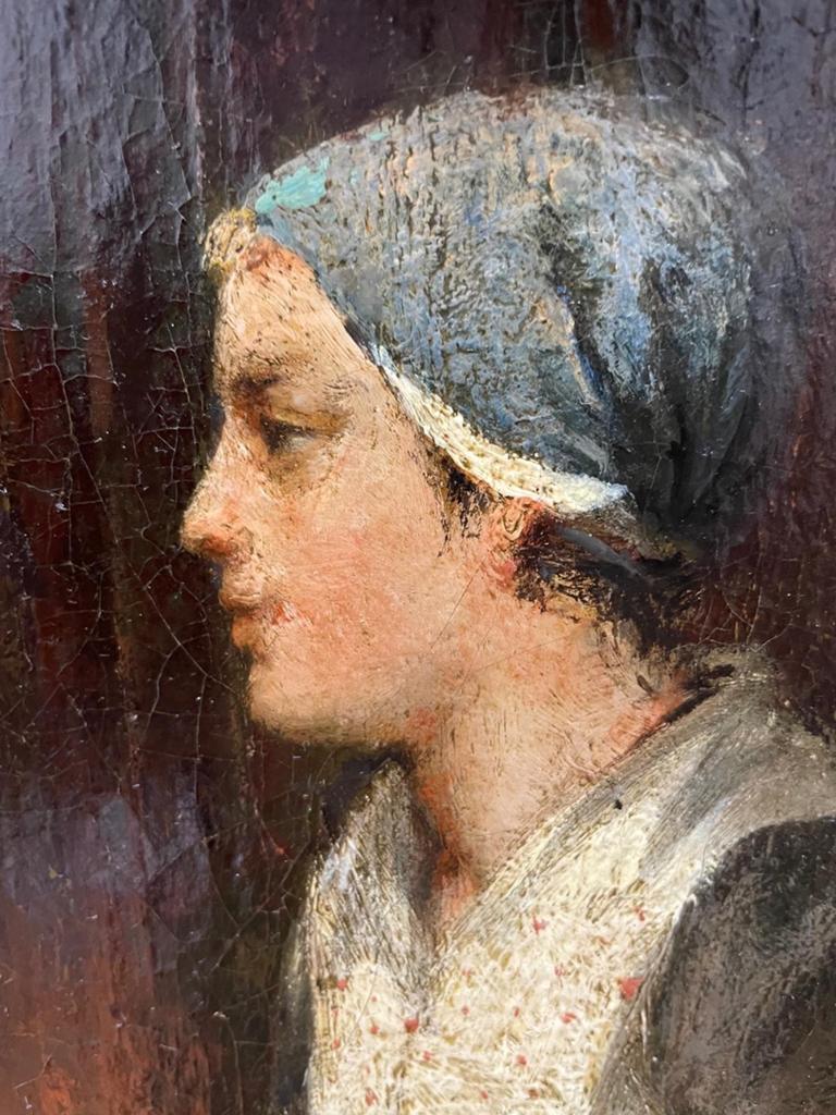 OLIEVERFSCHILDERIJ SIPKE KOOL. Hollands Boerenmeisje Portret, Antiek en Kunst, Ophalen of Verzenden
