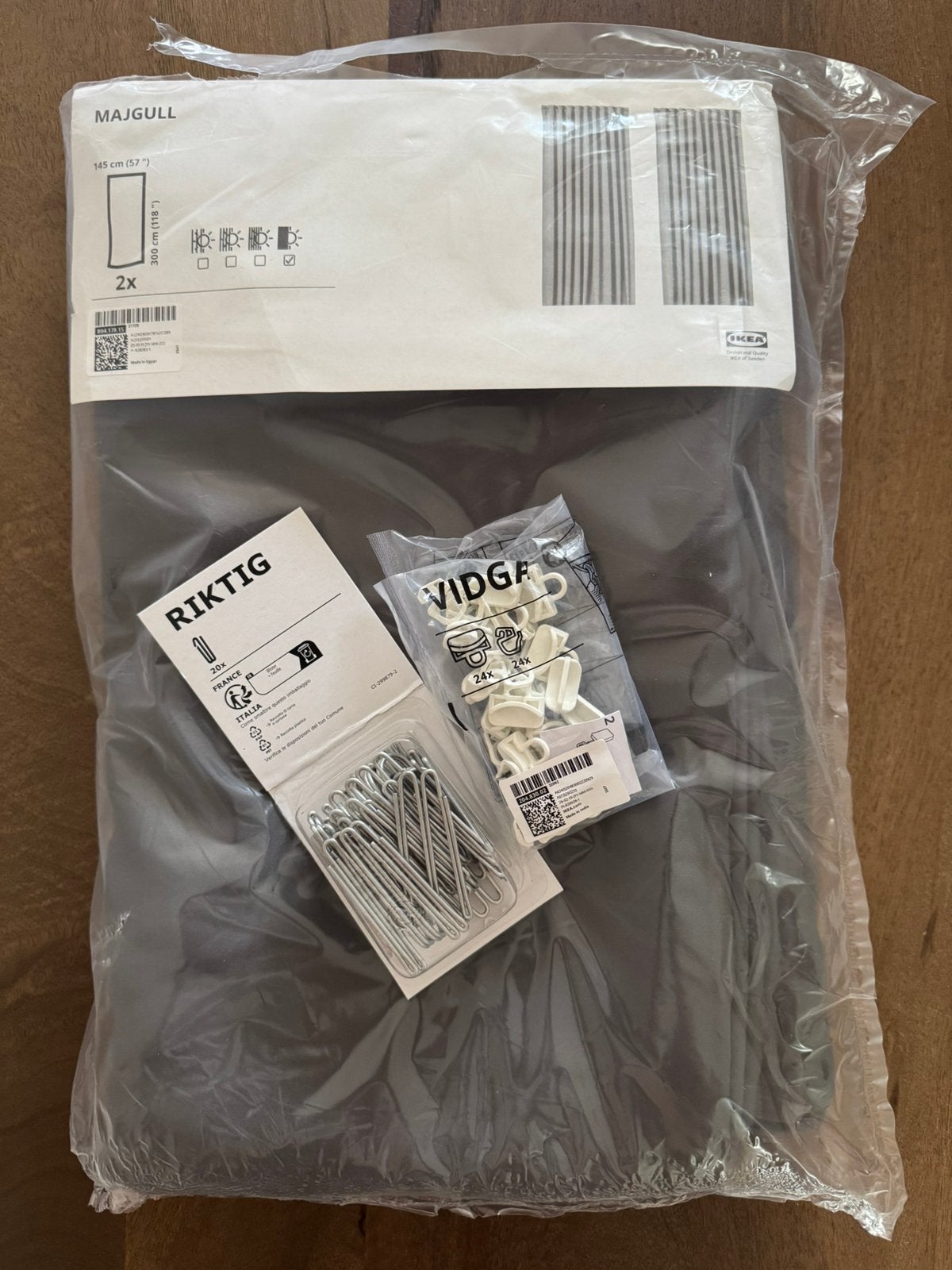 **NIEUW** IKEA Majgull gordijn met runners + haken, 100 tot 150 cm, 200 cm of meer, Verduiserend, Nieuw