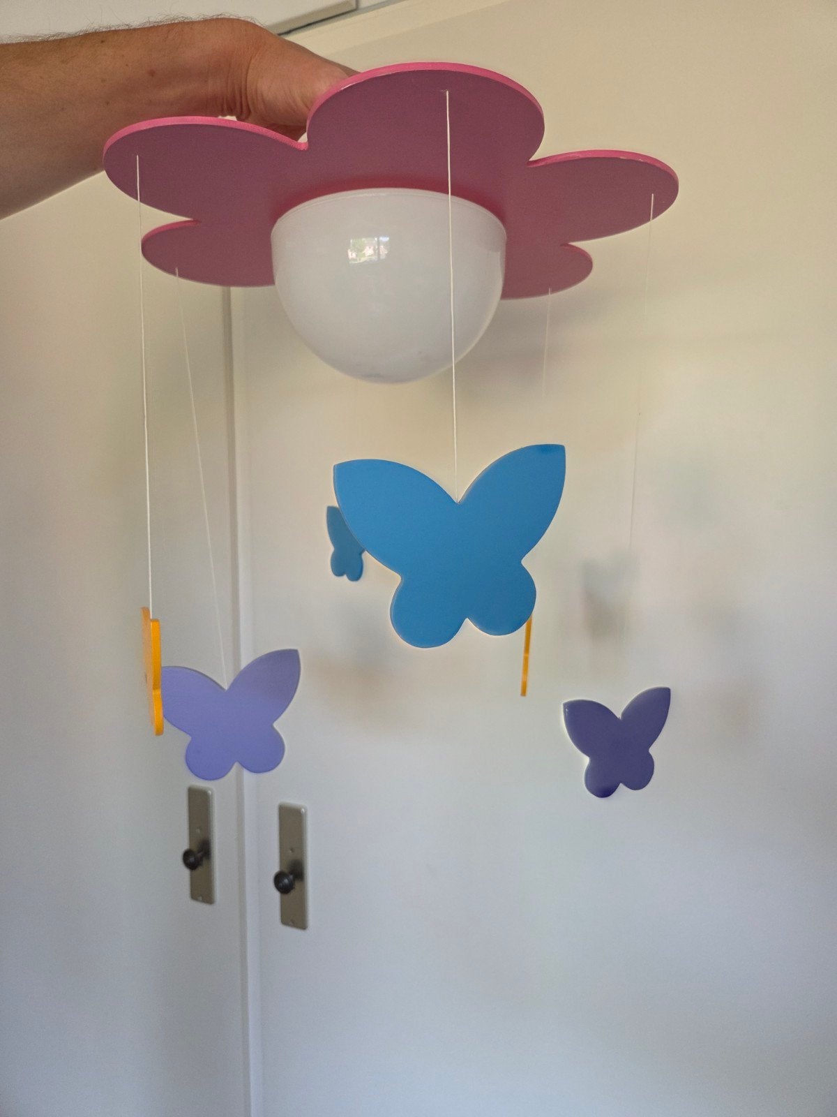 Mooie vlinderlamp voor kinderkamer, Ophalen of Verzenden, Gebruikt, Kunststof, Meerkleurig