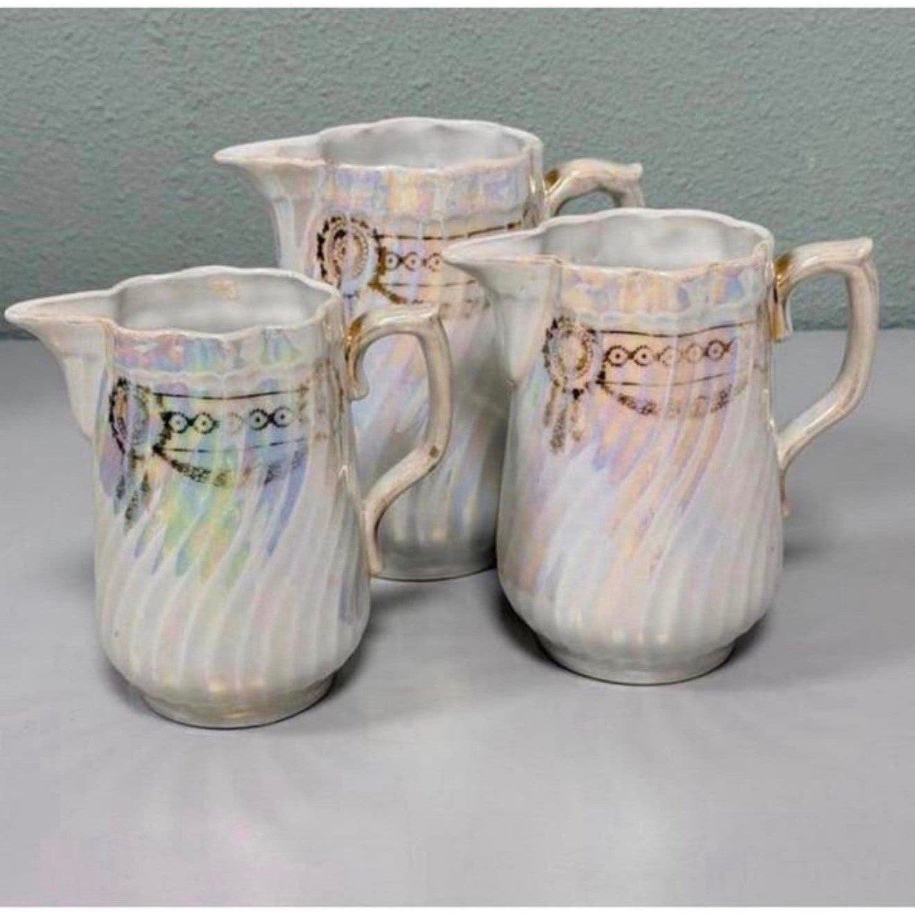 3 Kannen Sadler Swirl Lustreware theeset vintage parelmoer, Antiek en Kunst, Ophalen of Verzenden