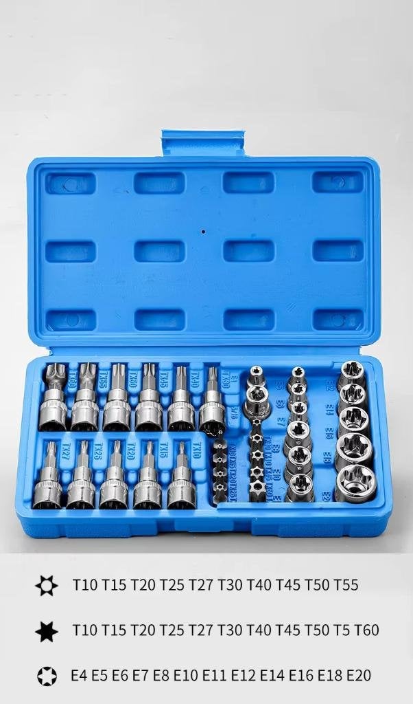 Nieuw! Professionele 34-delige Torx & E-Torx Doppenset, Ophalen of Verzenden, Nieuw
