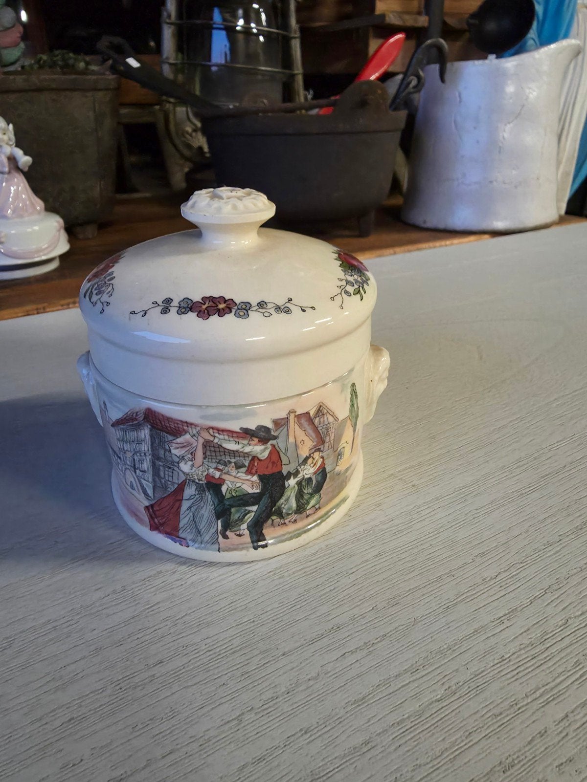 Franse brocante foie gras potje, Ophalen of Verzenden