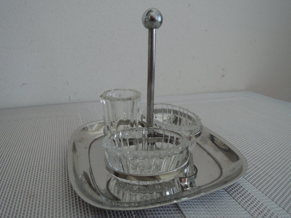 Ouderwets tafelsetje, Ophalen of Verzenden, Overige stijlen, Glas, Schaal of Schalen