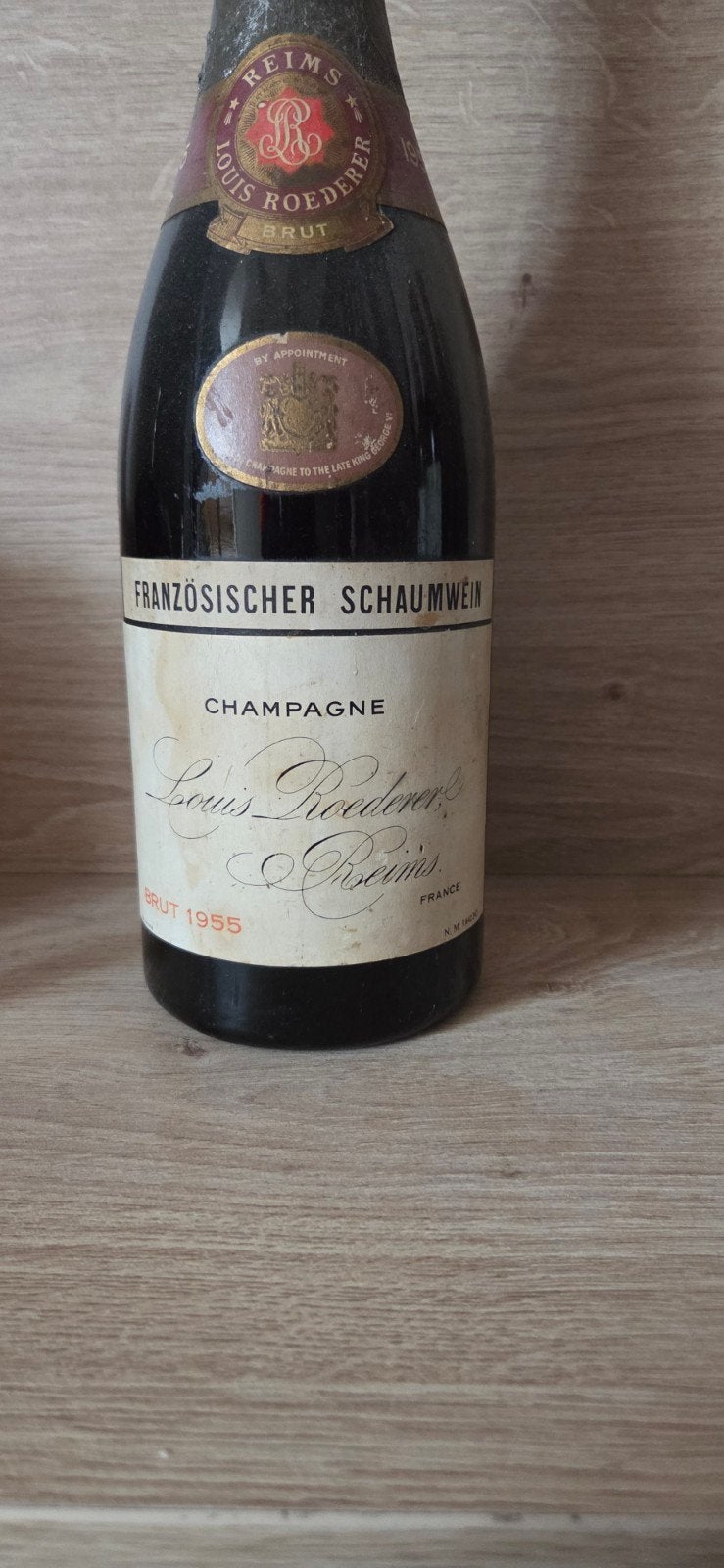 Louis Roederer Brut Champagne 1955 - Zeldzame Vintage, Verzamelen, Gebruikt, Frankrijk, Ophalen of Verzenden, Champagne