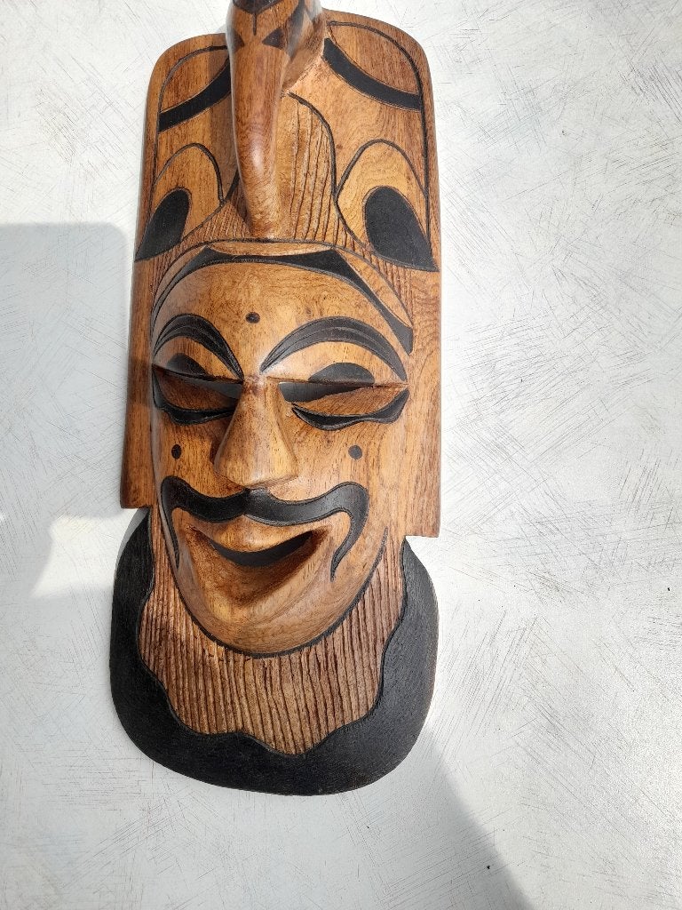 houten masker, Antiek en Kunst, Kunst | Niet-Westerse kunst, Hout, Handgemaakt, 50 cm, Ophalen of Verzenden