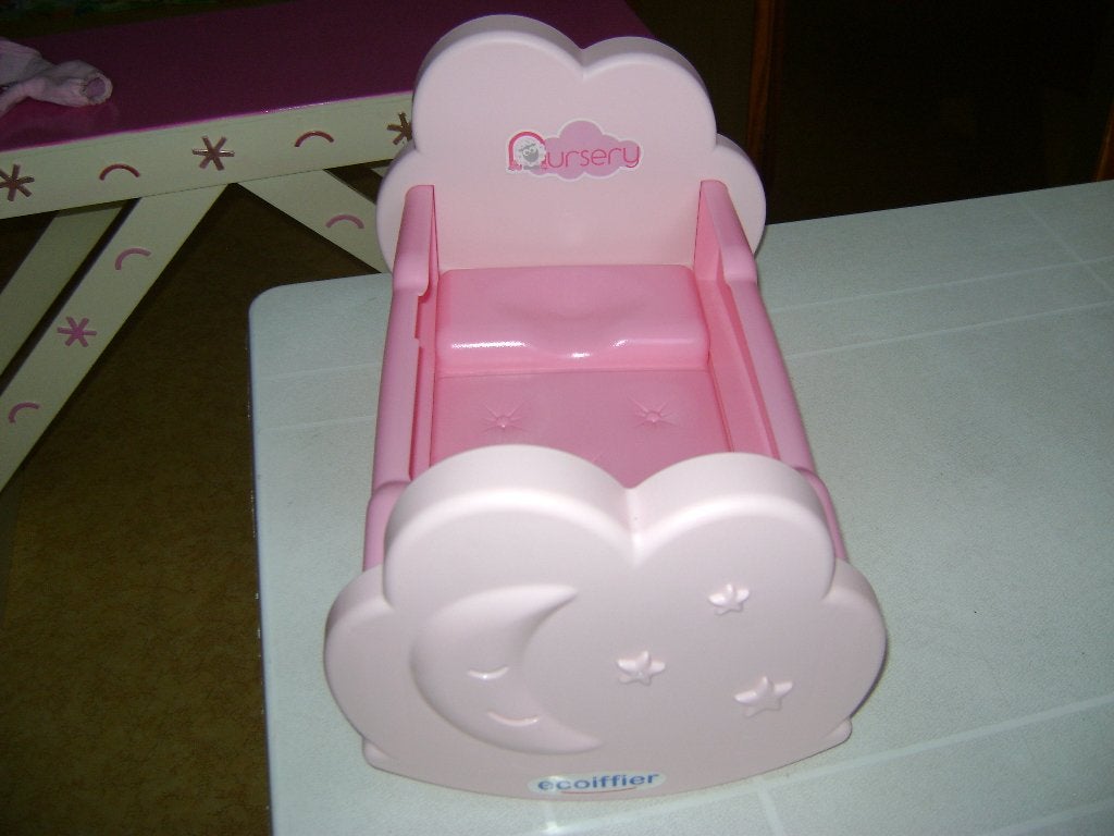roze poppenwieg vast kussen 35lx20brx20cm hoog vancoiffeur, Ophalen of Verzenden, Zo goed als nieuw, Babypop