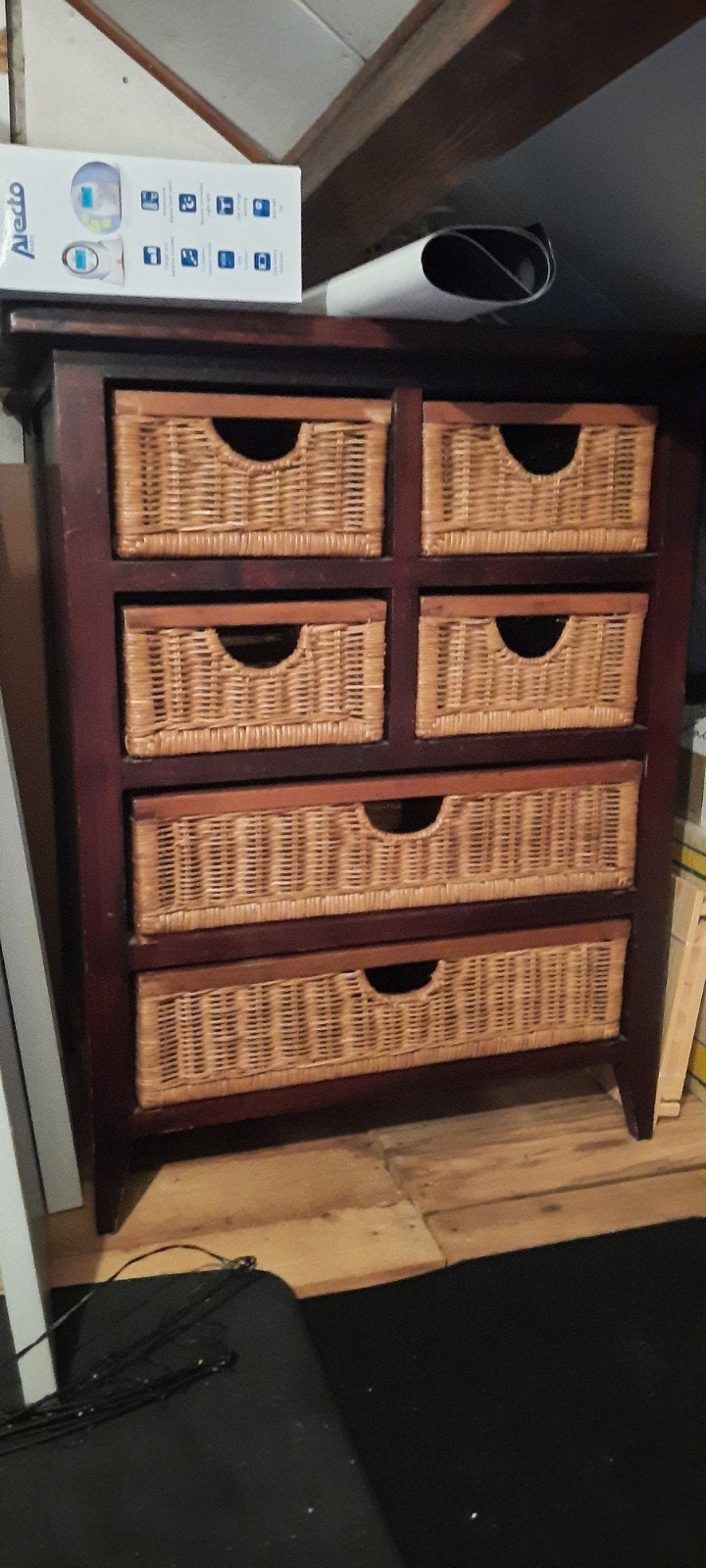 Ladenkast met rieten mandjes, Ophalen, Gebruikt, Overige materialen, 5 laden of meer