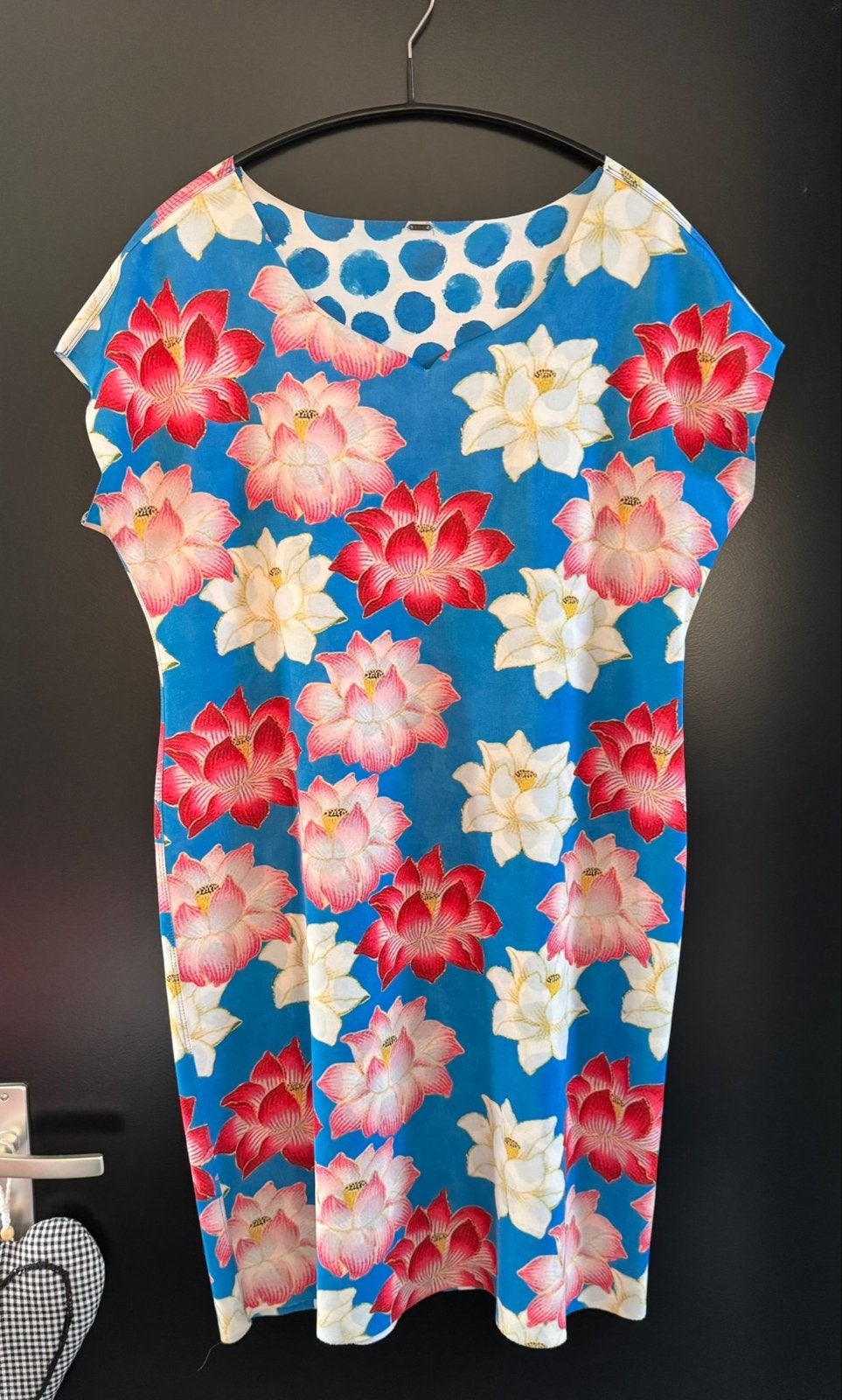 Reversible jurk met bloemen en stippenen maat xxl, Kleding | Dames, Blauw, Maat 46/48 (XL) of groter, Ophalen of Verzenden, Zo goed als nieuw