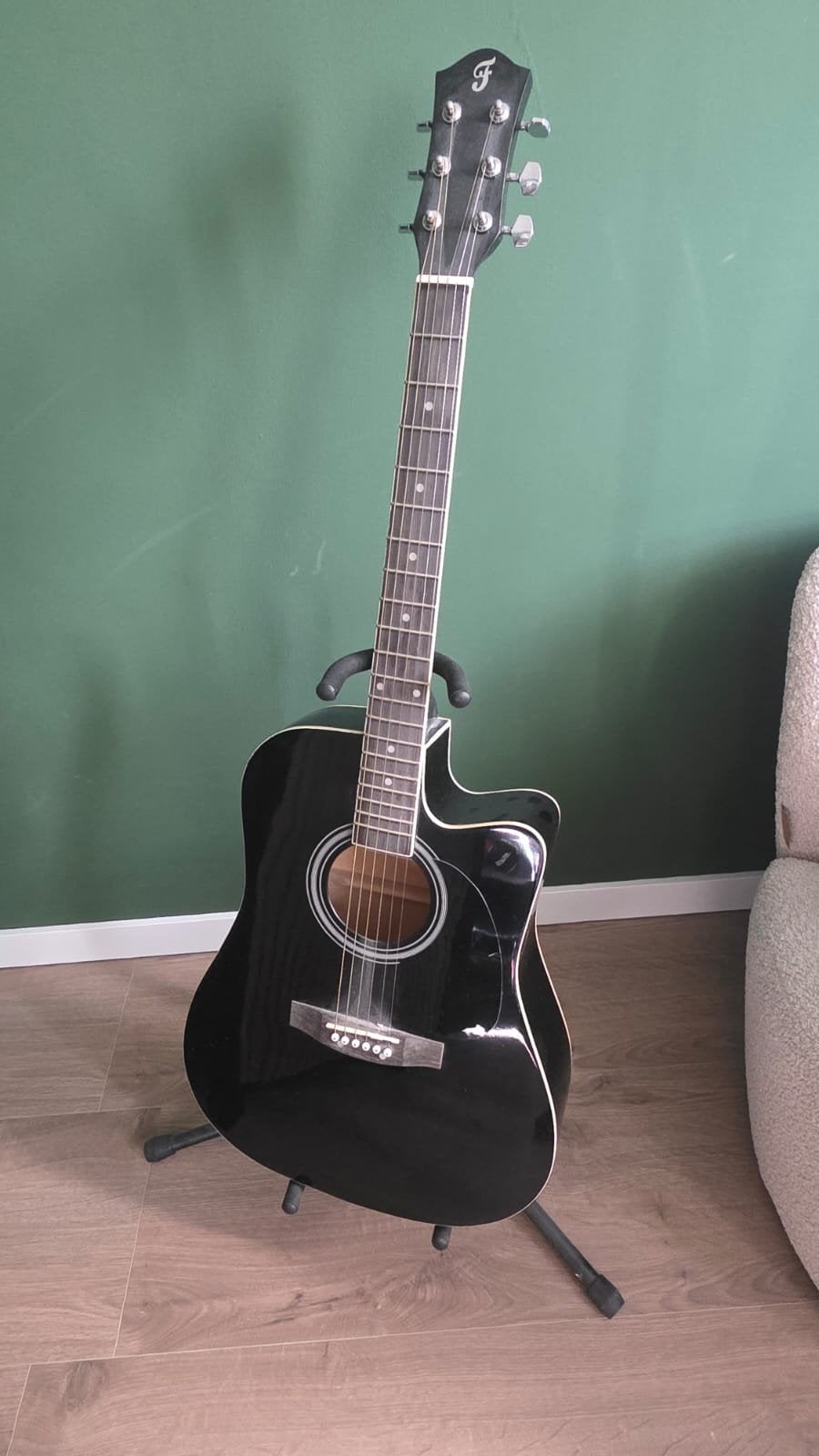 Fazley W50CBK akoestische western gitaar zwart, Ophalen, Zo goed als nieuw, Western- of Steelstringgitaar