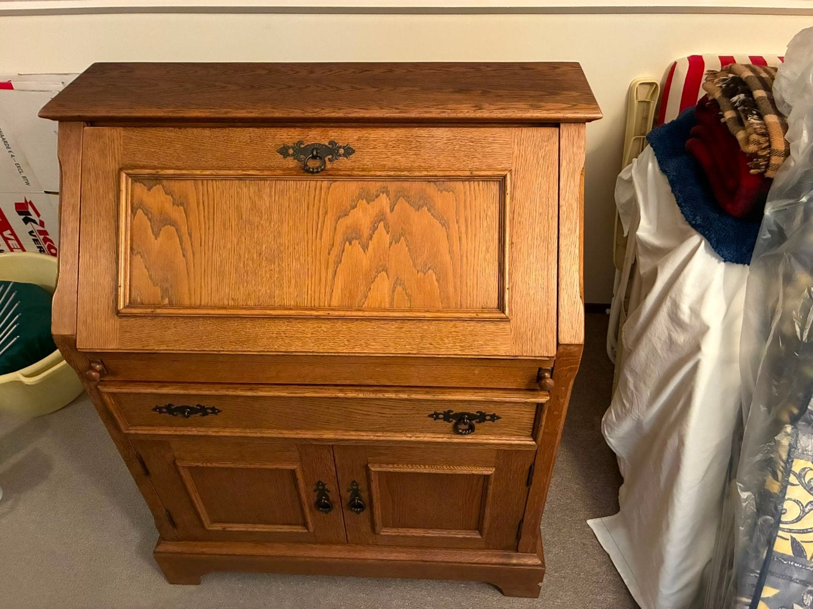 Eikenhouten secretaire, Ophalen, Gebruikt