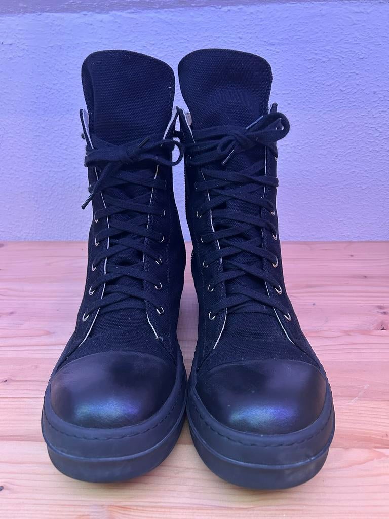 Rick owens mainline black sneackers high, Zwart, Boots, Ophalen of Verzenden, Zo goed als nieuw