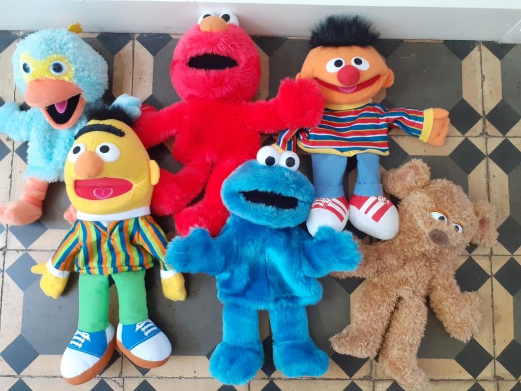 Sesamstraat handpoppen poppenkastpoppen, Ophalen of Verzenden, Zo goed als nieuw, Pop