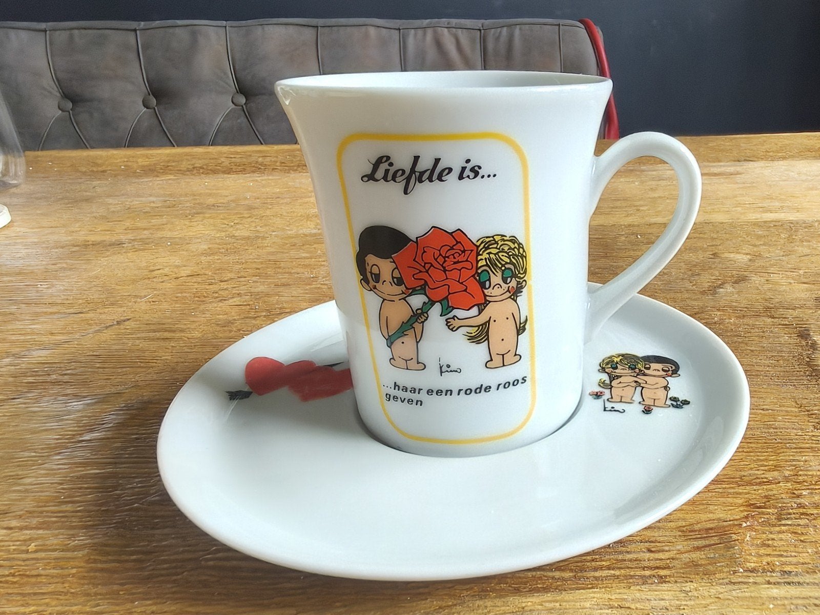Vintage Schwarzenhammer Kop en Schotel "Liefde is...", Ophalen of Verzenden