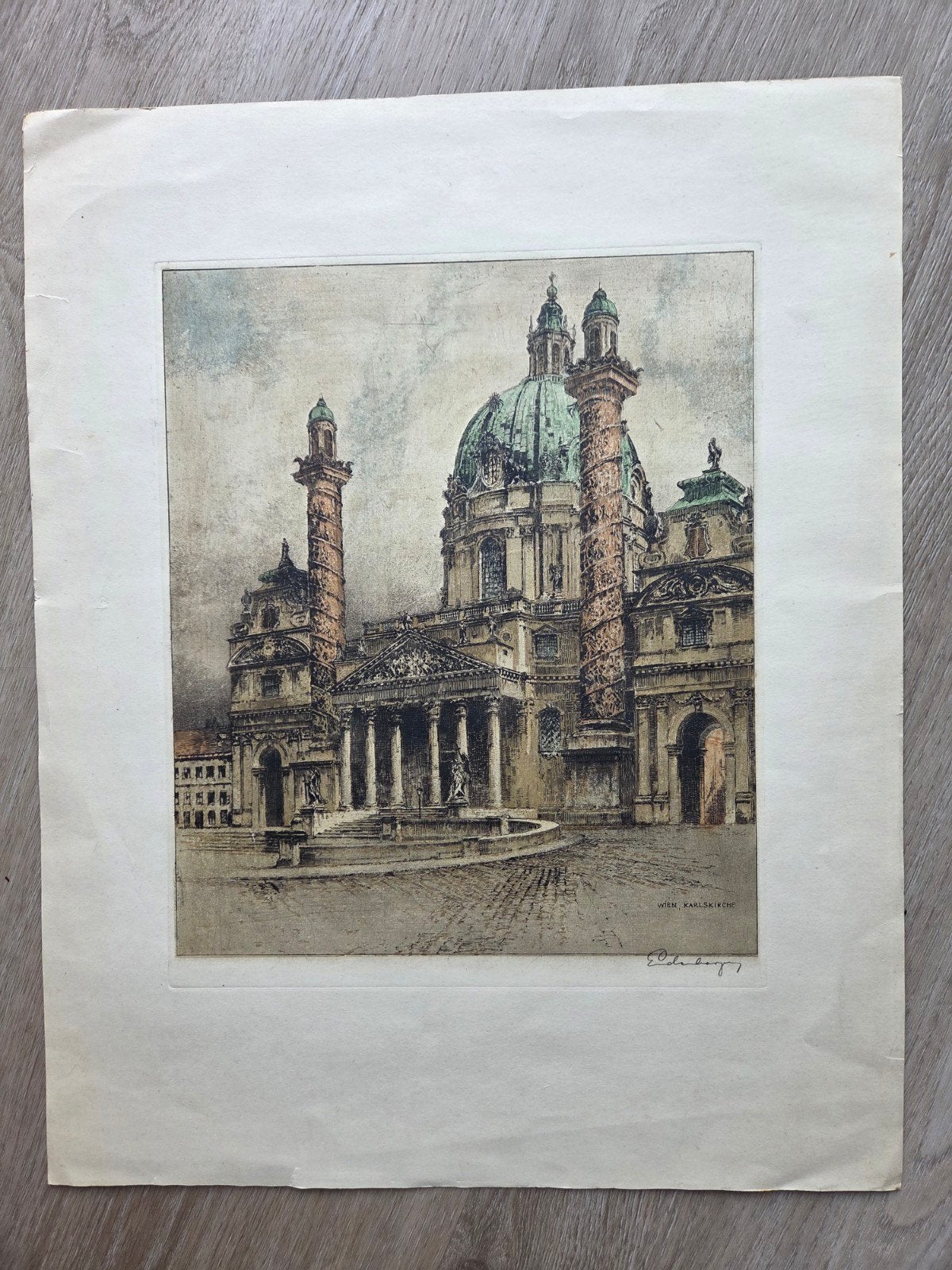 Karlskirche Wien door Josef Eidenberger, Antiek en Kunst, Ophalen of Verzenden