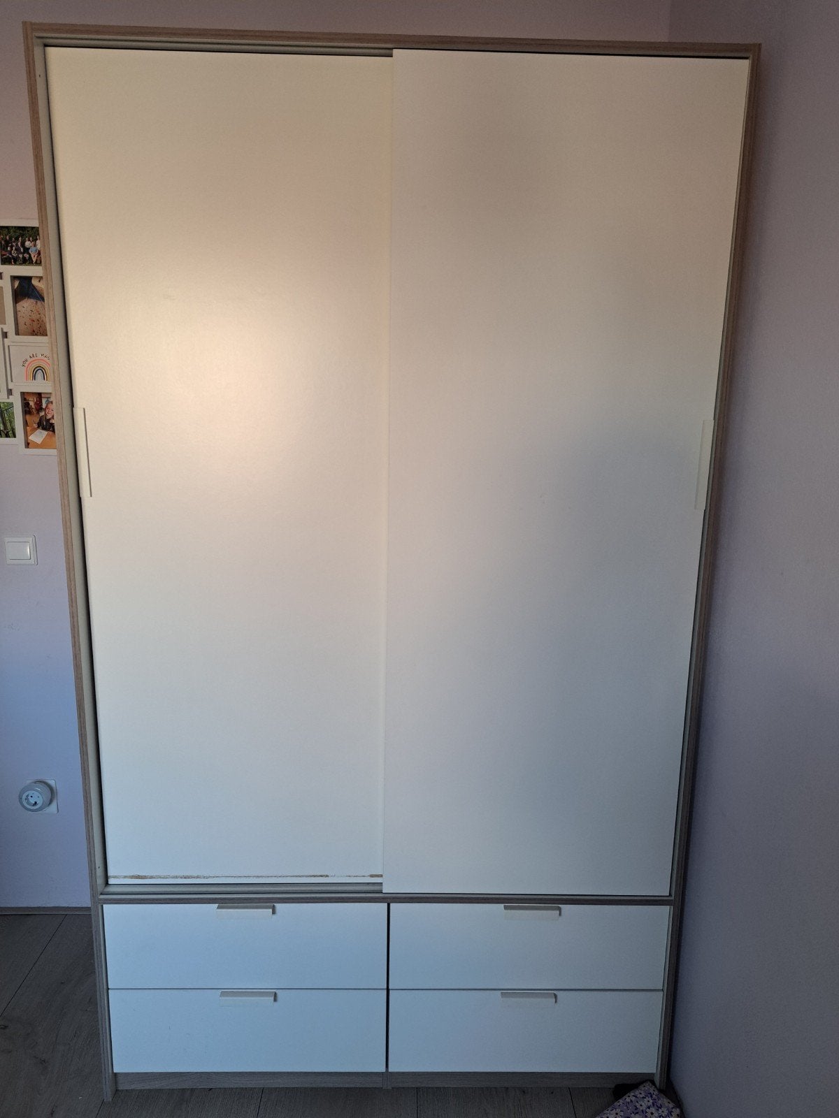 IKEA Trysil kledingkast met schuifdeuren en lades, Gebruikt, 100 tot 150 cm, 200 cm of meer, Modern
