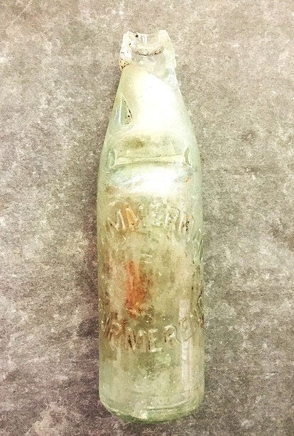 Fles Bodemvondst Kogelflesje J Timmerman Purmerend Dranken, Ophalen of Verzenden