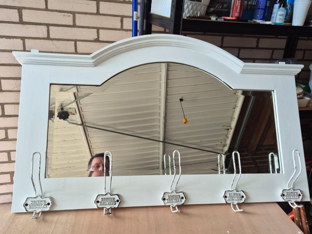 Brocante spiegel /kapstok, Ophalen of Verzenden, Ovaal, Minder dan 50 cm