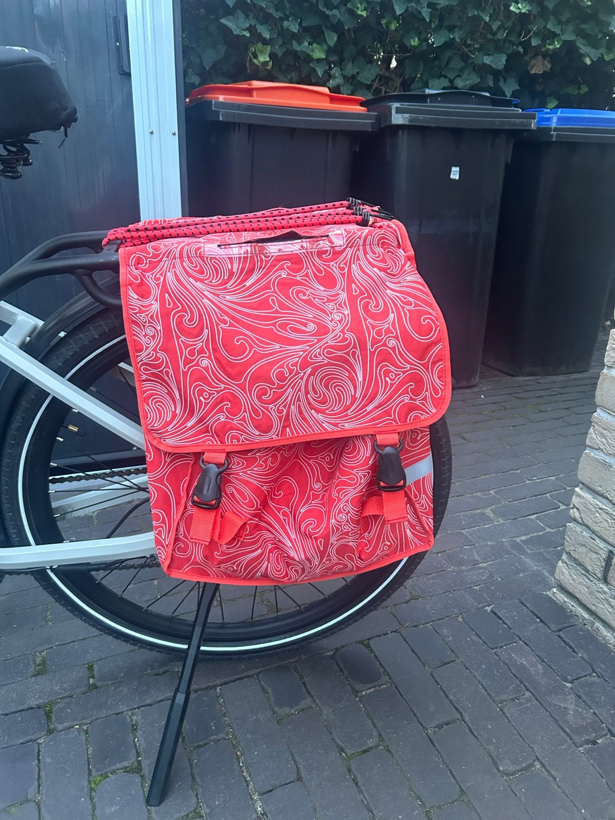 New Looxs dubbele fietstas rood motief, Ophalen of Verzenden, Zo goed als nieuw