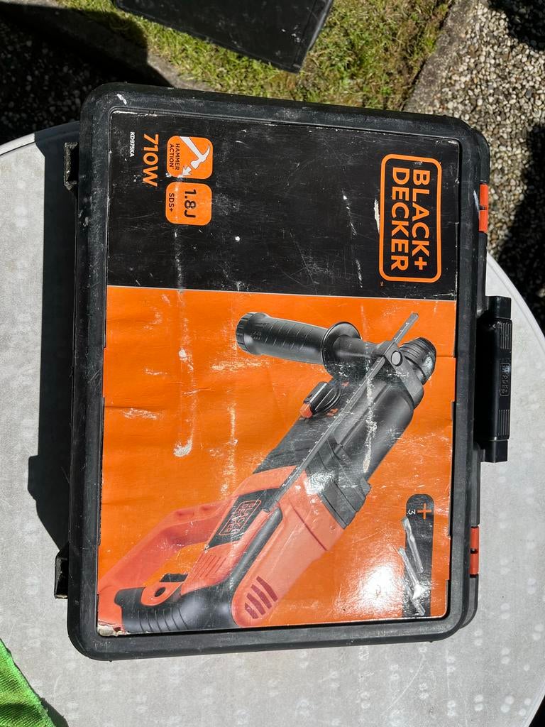 BLACK+DECKER Boorhamer 710W SDS+ in koffer, Ophalen, Boor- en/of Breekhamer, Klopboormechanisme, Gebruikt