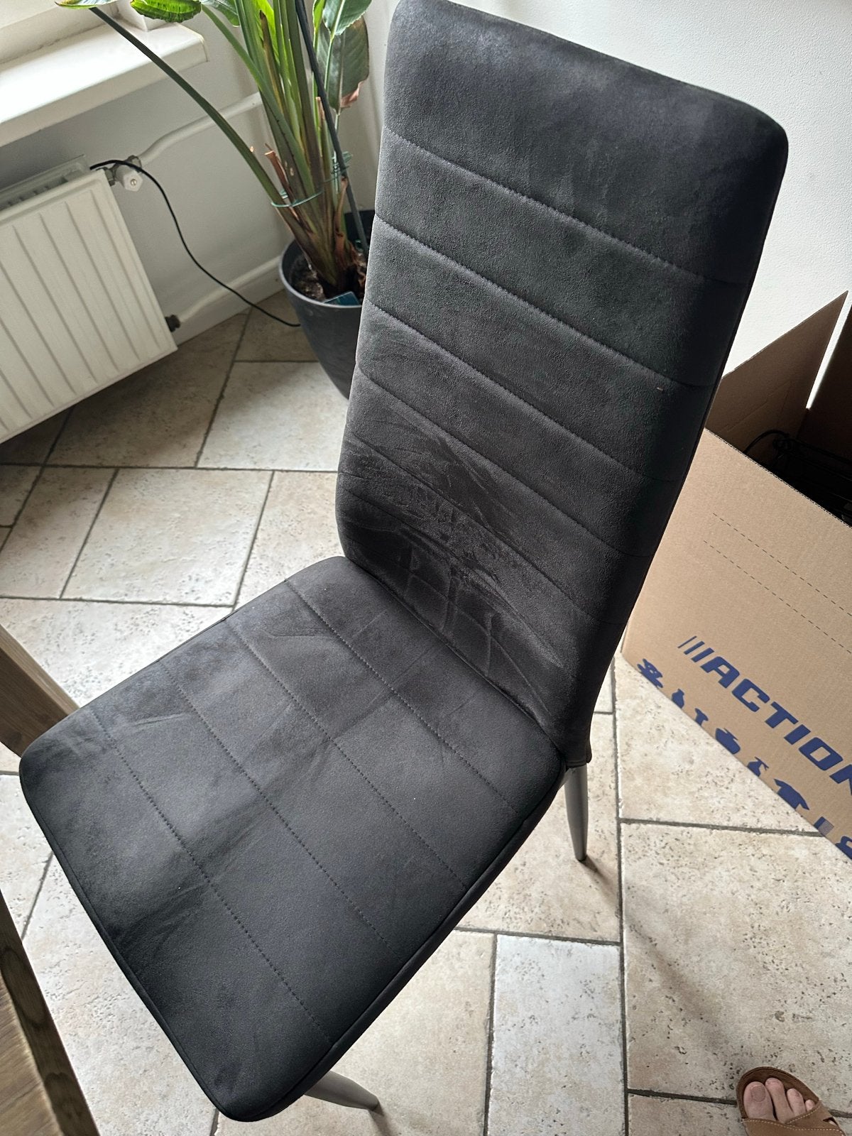 Grijze eetkamerstoelen zonder tafel - Set van 6, Ophalen, Zo goed als nieuw, Vijf, Zes of meer stoelen, Stof