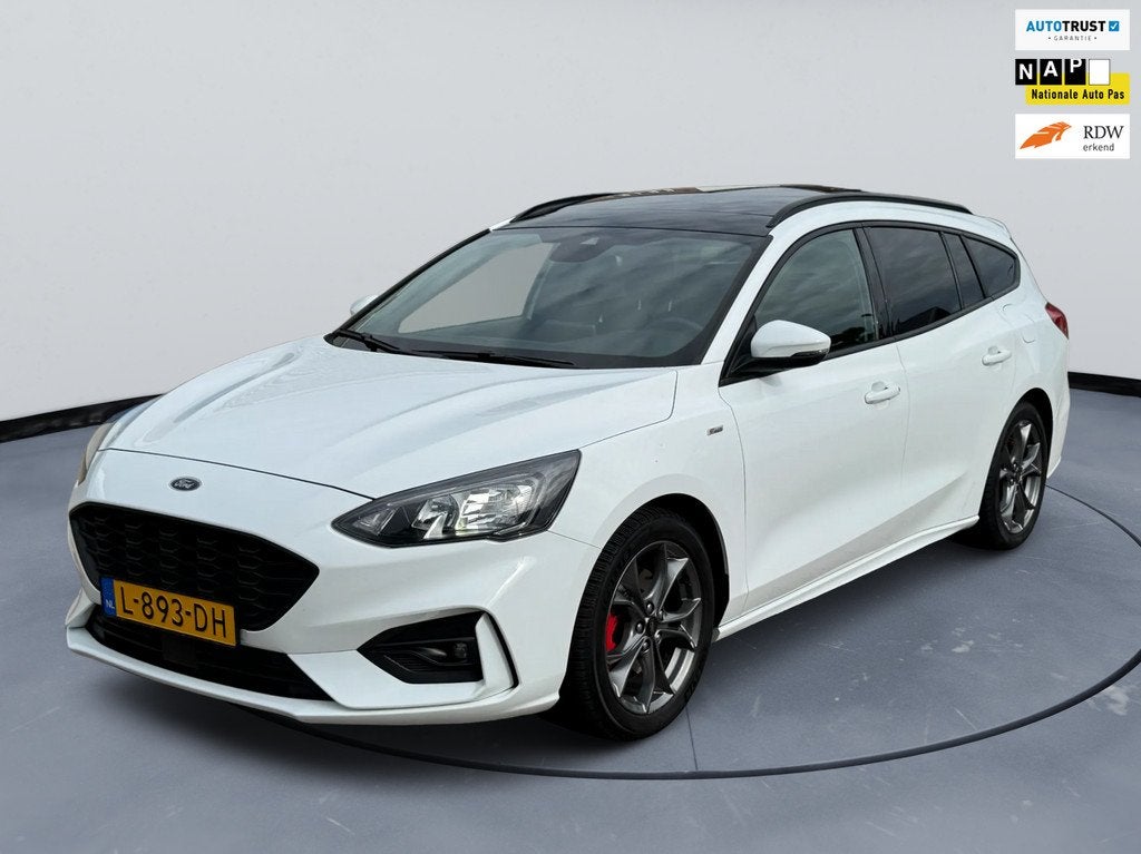 Ford Focus Wagon 1.0 EcoBoost Hybrid ST Line X Bns|Pano|155P, Stof, Gebruikt, Wit, Origineel Nederlands