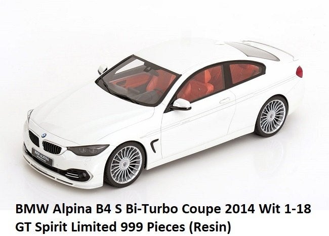 BMW Alpina B4 S Bi-Turbo Coupe 2014 Wit 1-18 GT Spirit Limit, Overige merken, Tschuiten@hotmail.com, Auto, Frankrijk