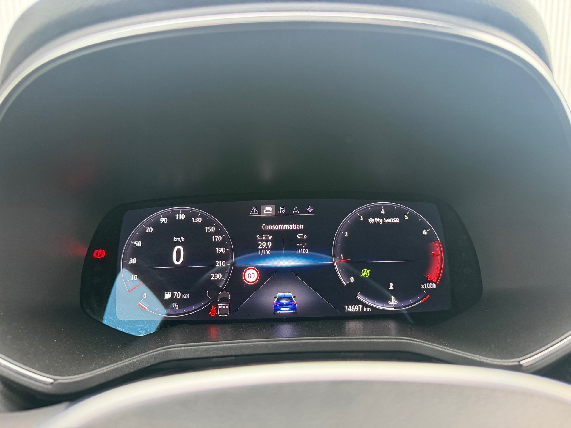 Renault CLIO 1.0 TCe 90 R.S. Line - Iron Blue - Camera/Carpl, Auto's, Voorwielaandrijving, Gebruikt, Blauw, Leder en Stof