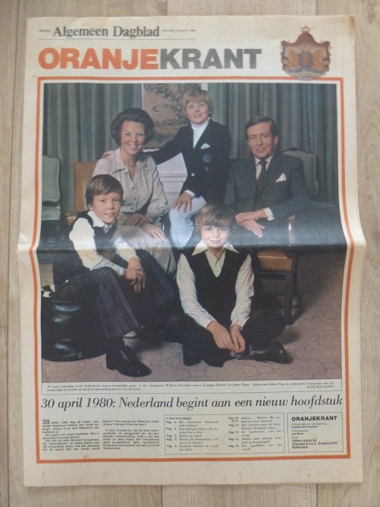 Koningin Juliana troonafstand AD 26 april 1980 Beatrix, Ophalen, Zo goed als nieuw, Nederland, Overige typen
