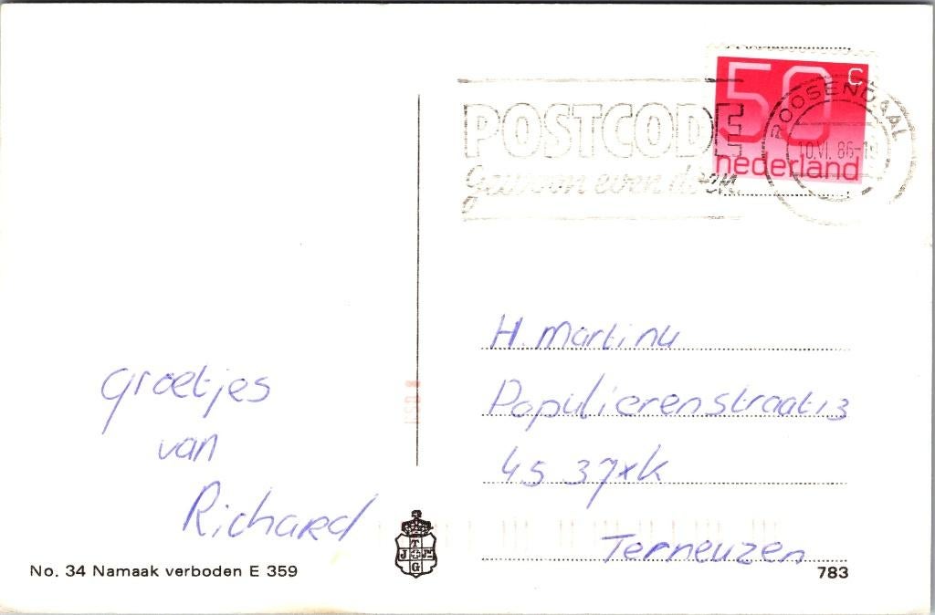 Groeten uit Huijbergen - 2 ansichtkaarten, Verzamelen, Verzenden, 1960 tot 1980, Gelopen, Noord-Brabant