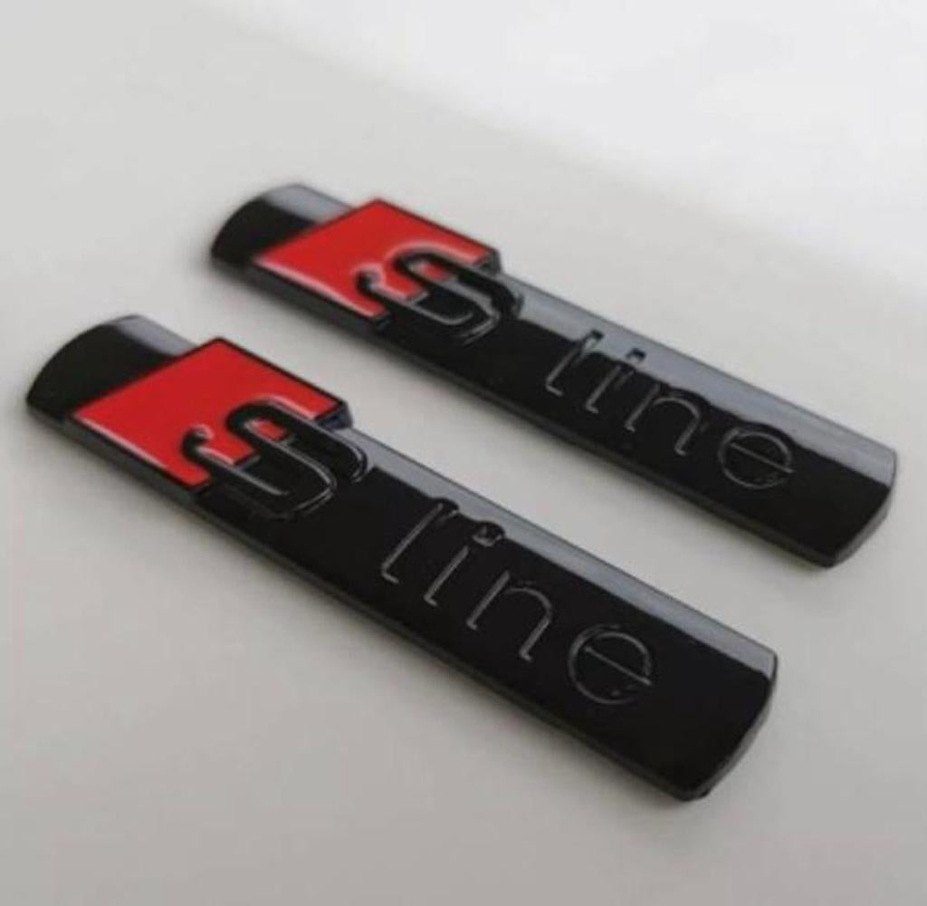 2x s line embleem zwart glans, Ophalen of Verzenden