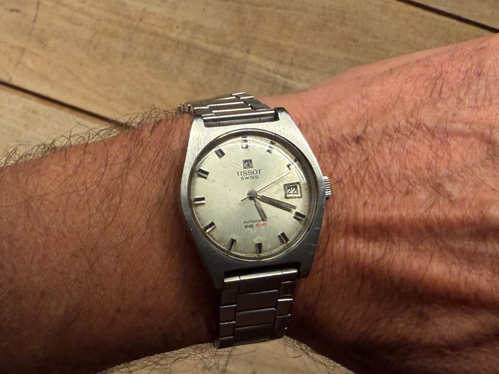 Tissot PR 516 automatic swiss, Staal, Met bandje, Tissot, Polshorloge
