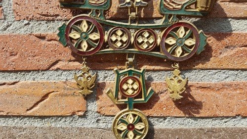 Kandelaar van messing geëmailleerd om op te hangen voor twee, Ophalen of Verzenden