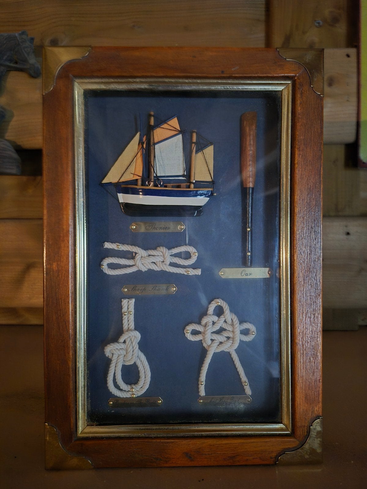 Sleutelkastje met miniatuurschip en knopen, Antiek en Kunst, Ophalen of Verzenden, Rechthoekig, Minder dan 50 cm