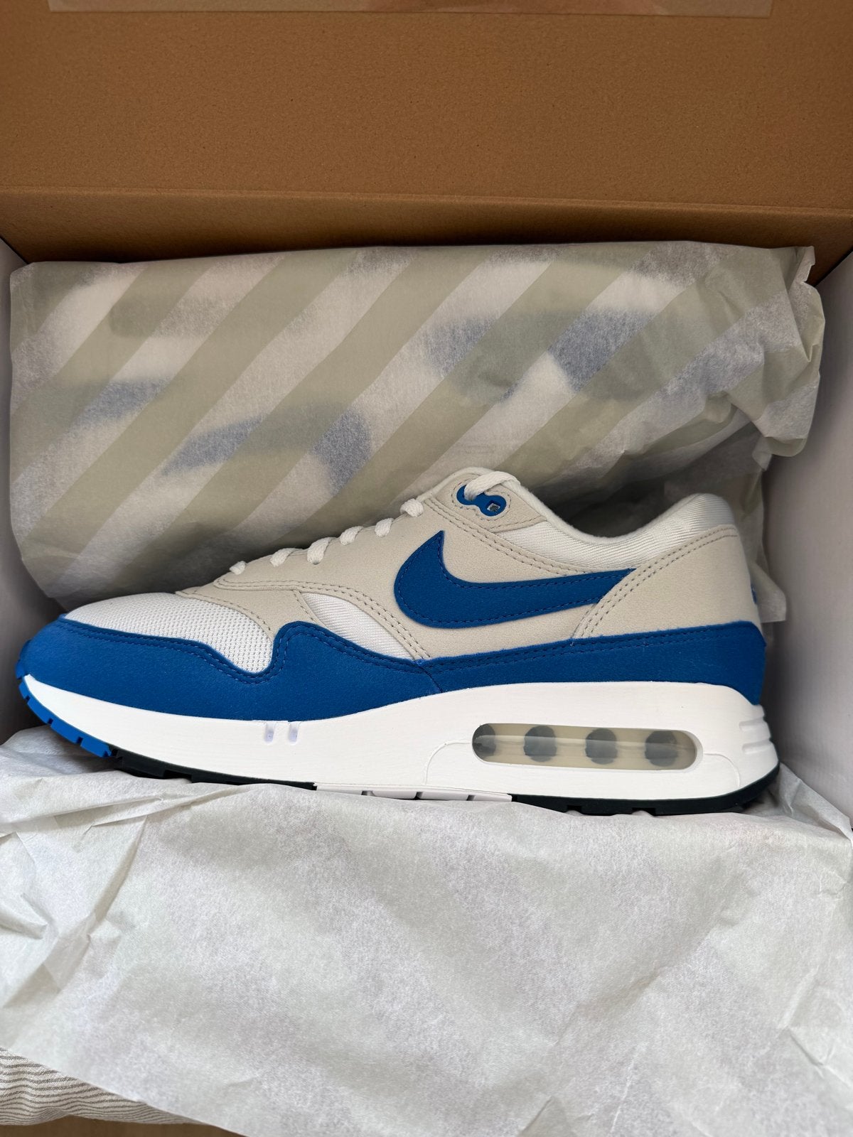 Nike Air Max 1 Big Bubble Royal Blue - Maat 42,5, Kleding | Heren, Schoenen, Ophalen of Verzenden, Nieuw, Blauw, Sneakers of Gympen
