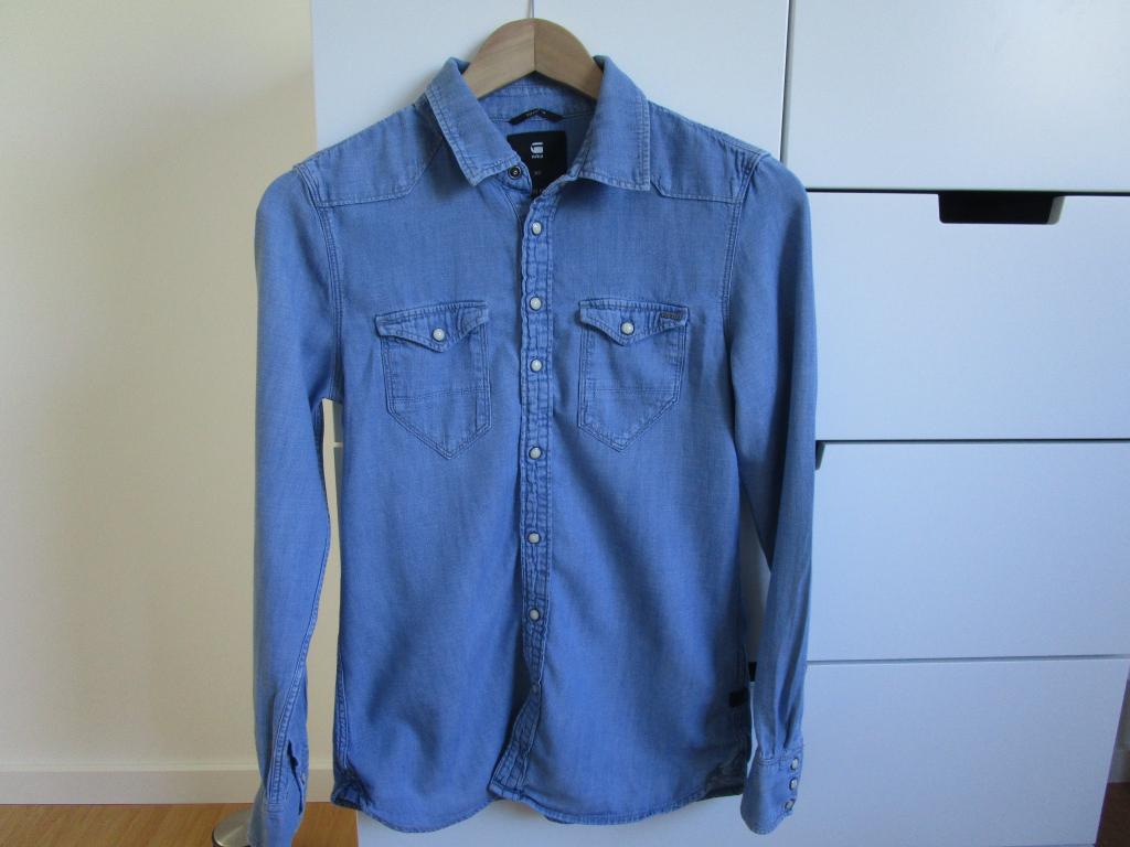 G-star Raw - spijkerblousje maat XS, Kleding | Dames, Blouses en Tunieken, Zo goed als nieuw, Maat 34 (XS) of kleiner, Blauw, Ophalen of Verzenden