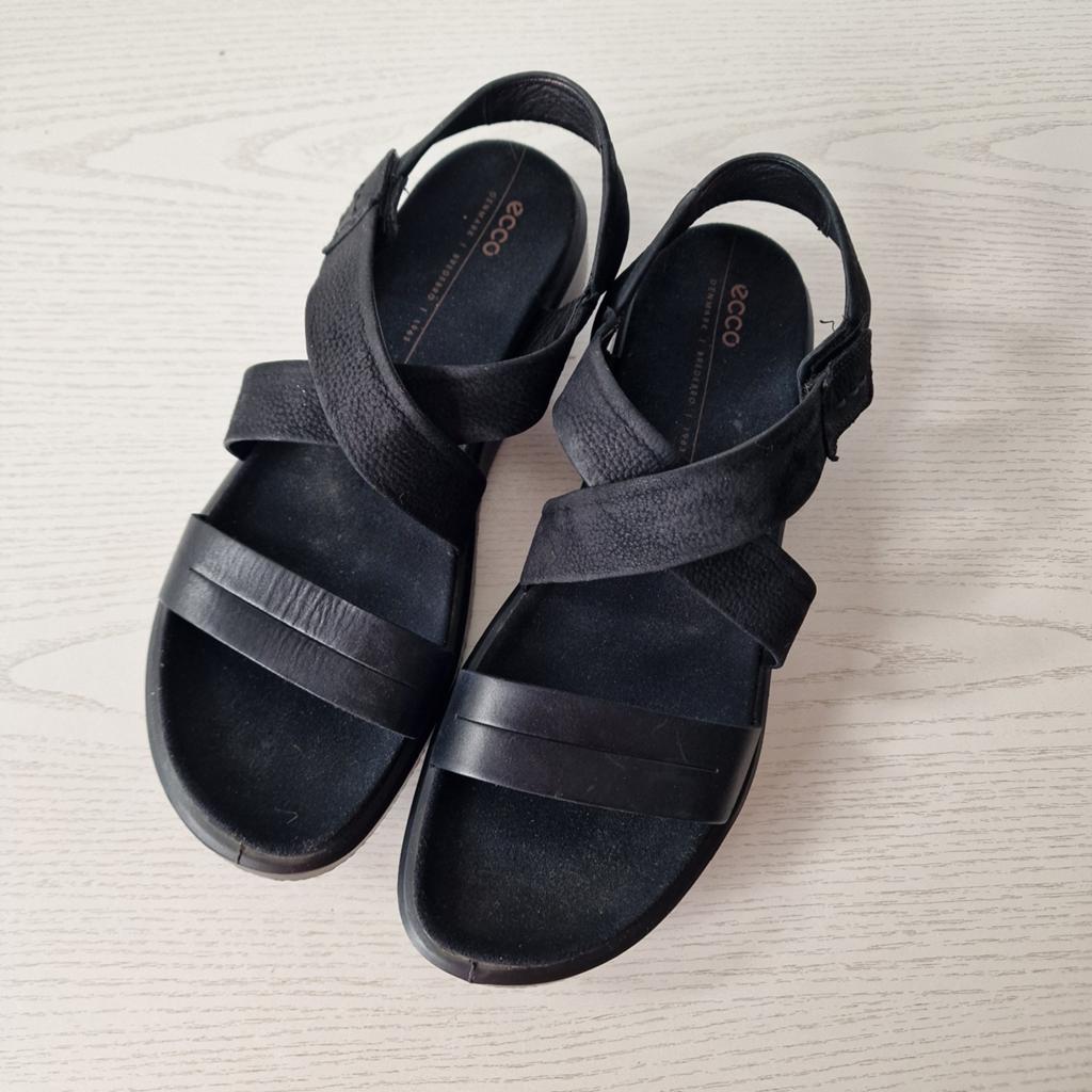 Ecco sandalen maat 42. Zwart leer. Zool niet uitneembaar, Ecco, Verzenden, ., Zwart
