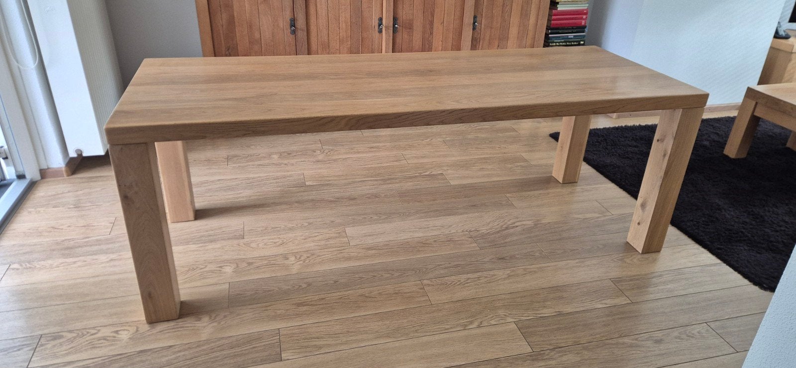 Massief eiken eettafel - Zo goed als nieuw, Eikenhout, 200 cm of meer, Zo goed als nieuw, Vijf personen of meer