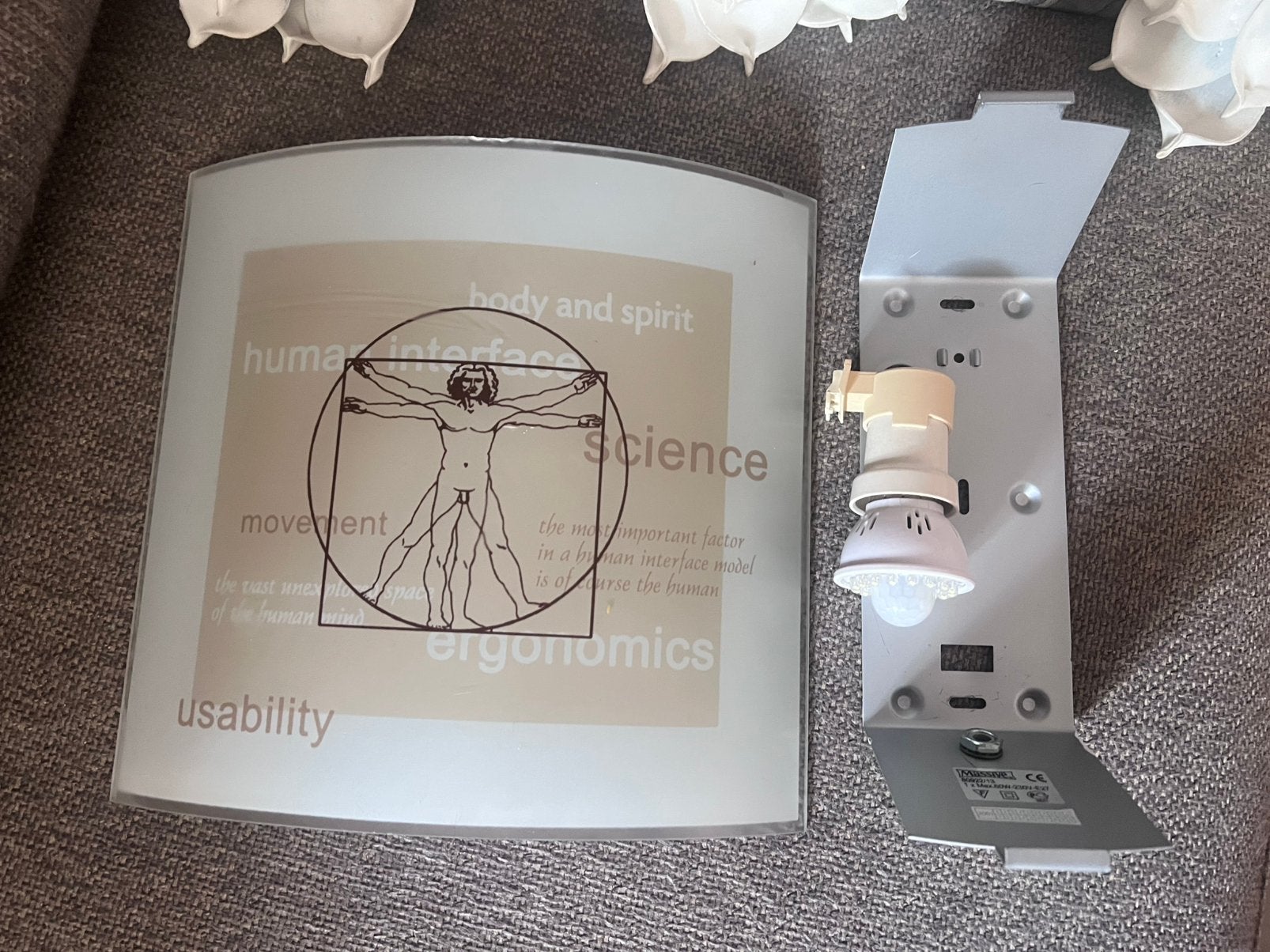 Massive Design Wandlamp - Vitruviusman / Ergonomics (Glas), Ophalen, Overige merken, LED, Plafondspot of Wandspot