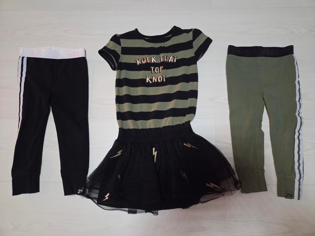 Z8 set jurkje maat 110 en 2x legging maat 98, Ophalen of Verzenden, Zo goed als nieuw, Z8, Meisje